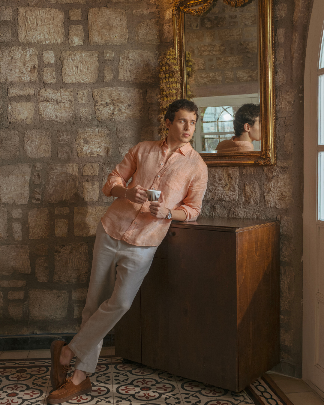 Peach Fuzz Linen Shirt