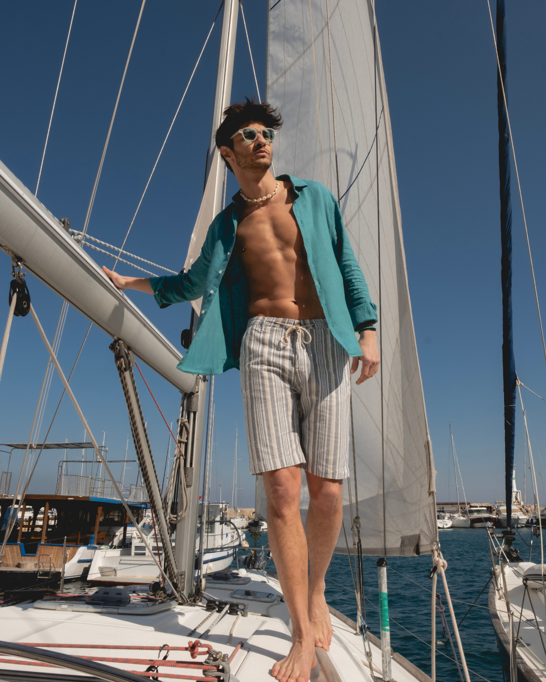 Turquoise Linen Shirt