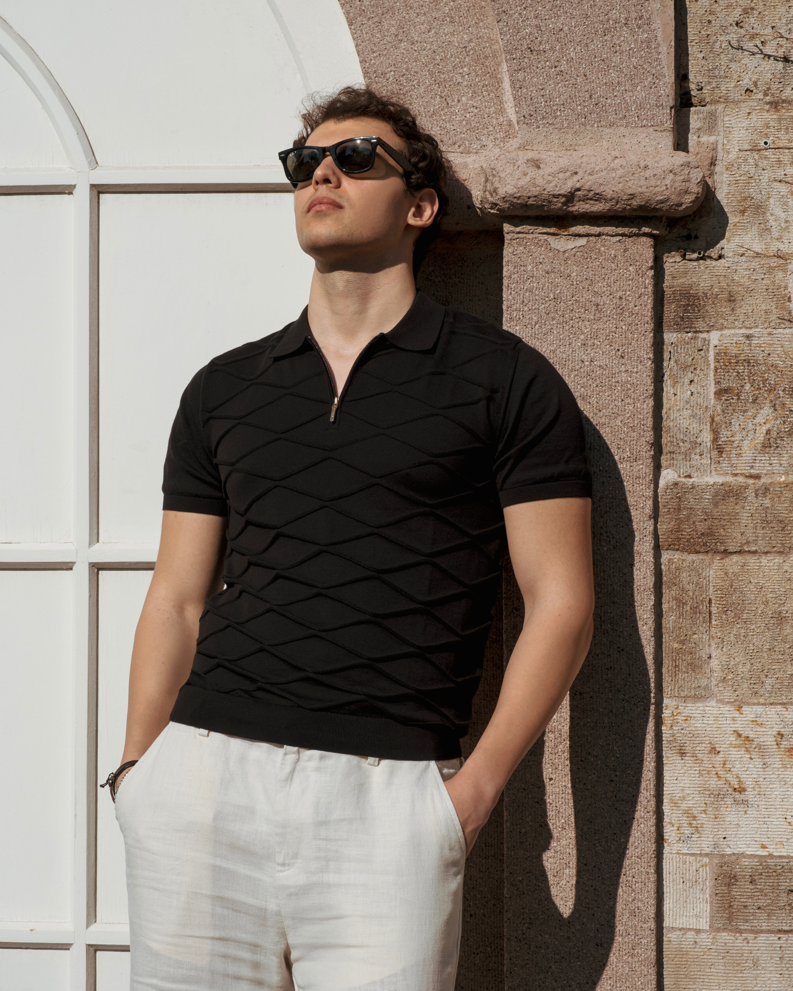 Men's Black Heritage Polo T-Shirt Slim Fit