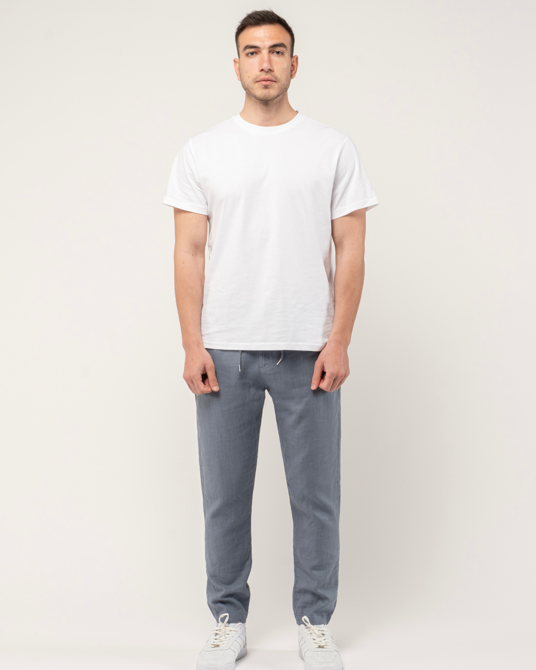 Deep Blue Relaxed Fit Linen Pants