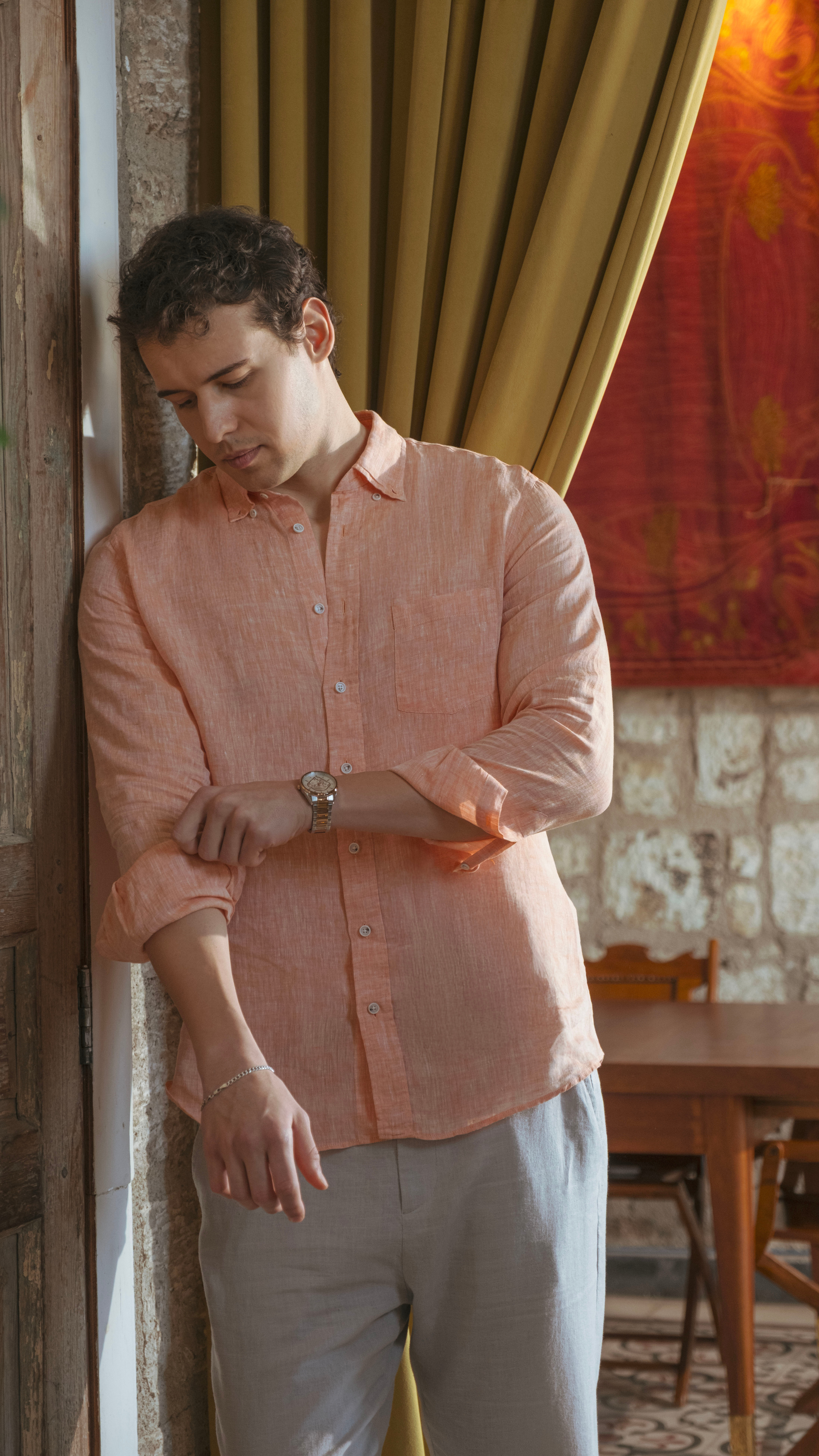 Peach Fuzz Linen Shirt