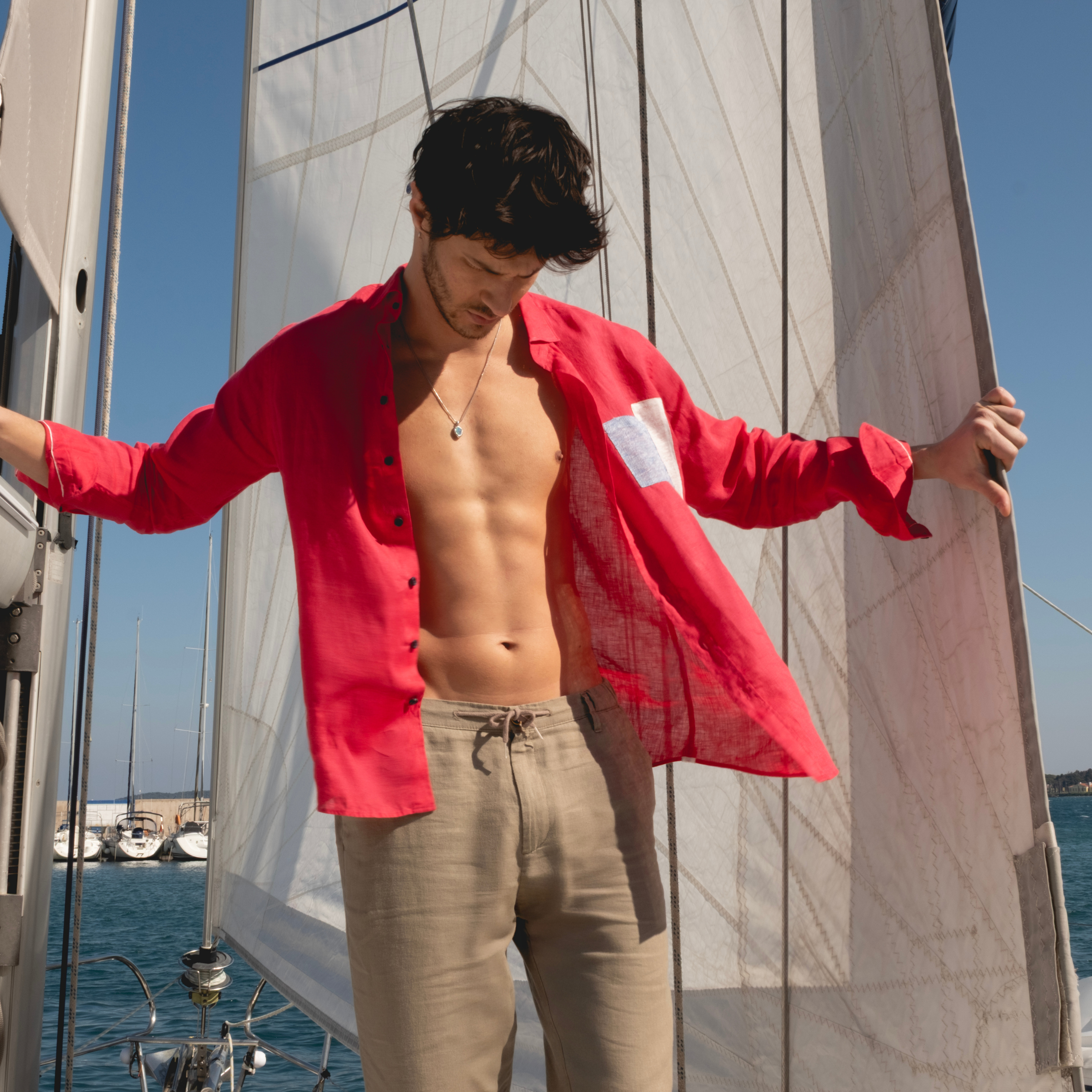 Beige Tan Relaxed Fit Linen Pants