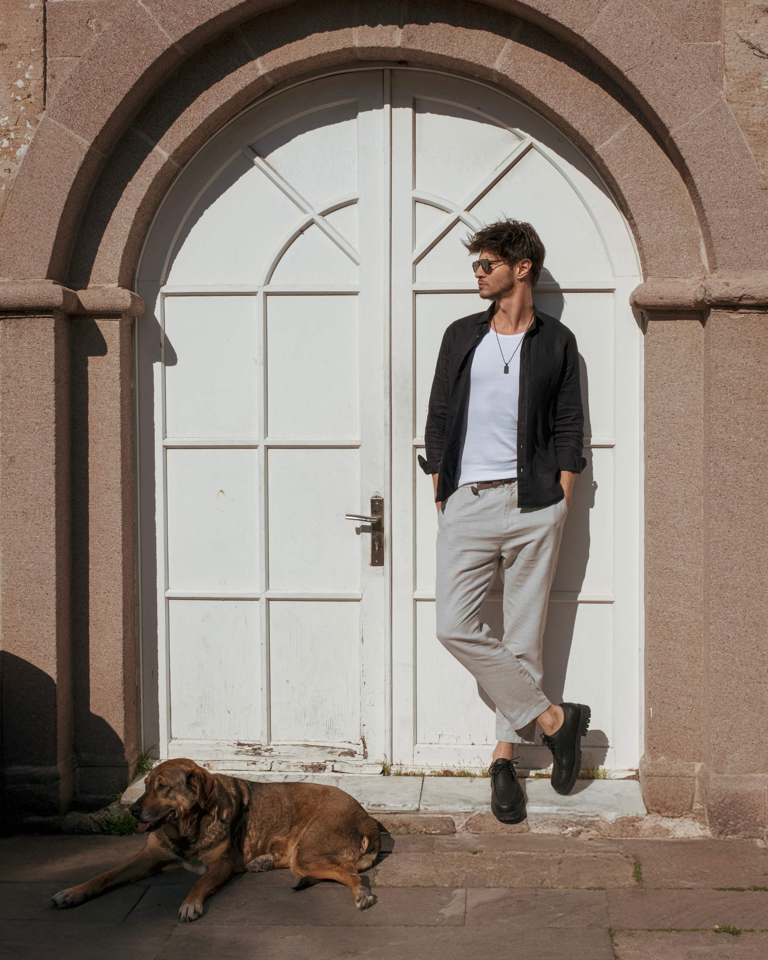 Men's Black Classic Linen Shirt