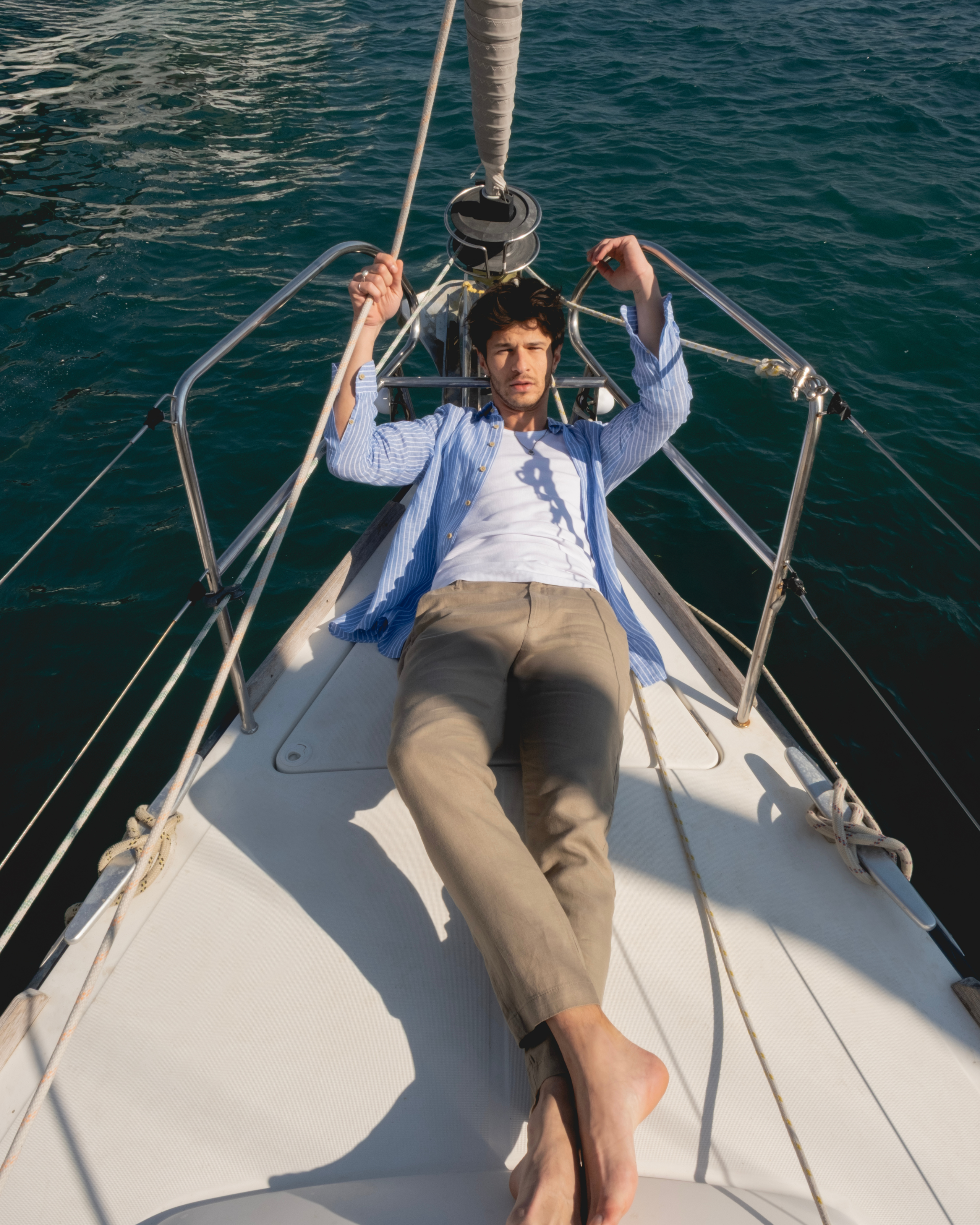 Beige Tan Relaxed Fit Linen Pants