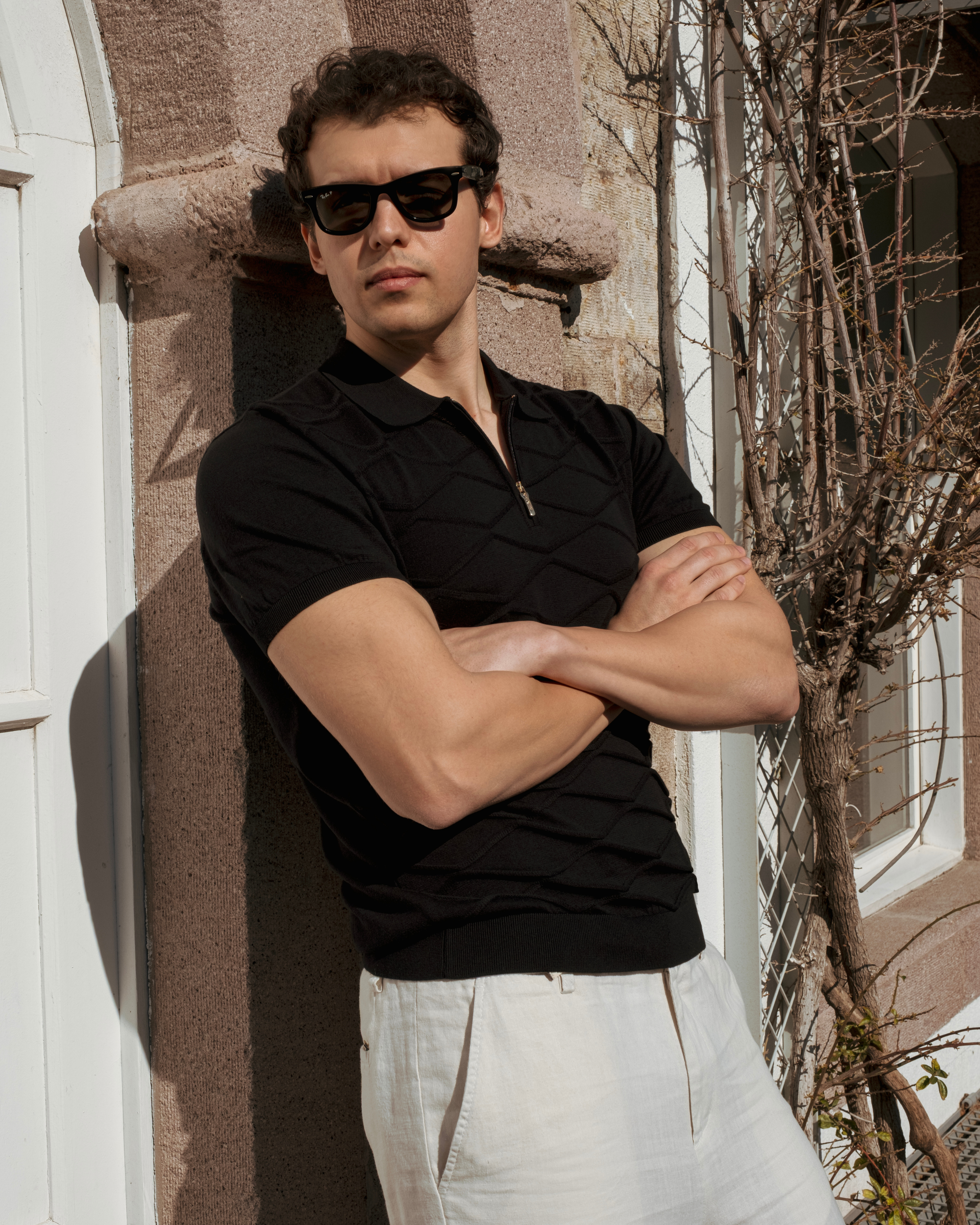 Men's Black Heritage Polo T-Shirt Slim Fit