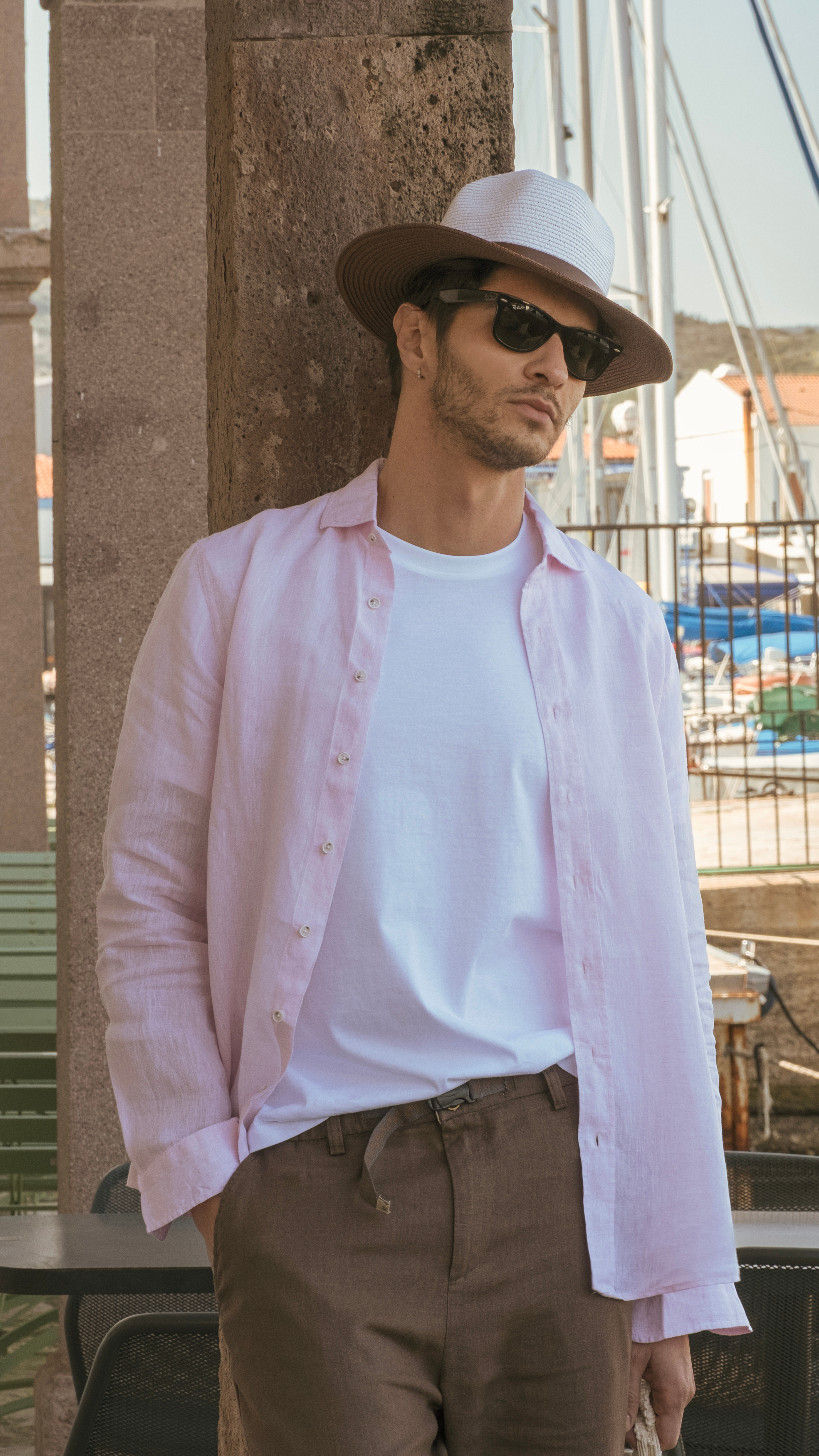 Men's Pale Pink Linen Shirt