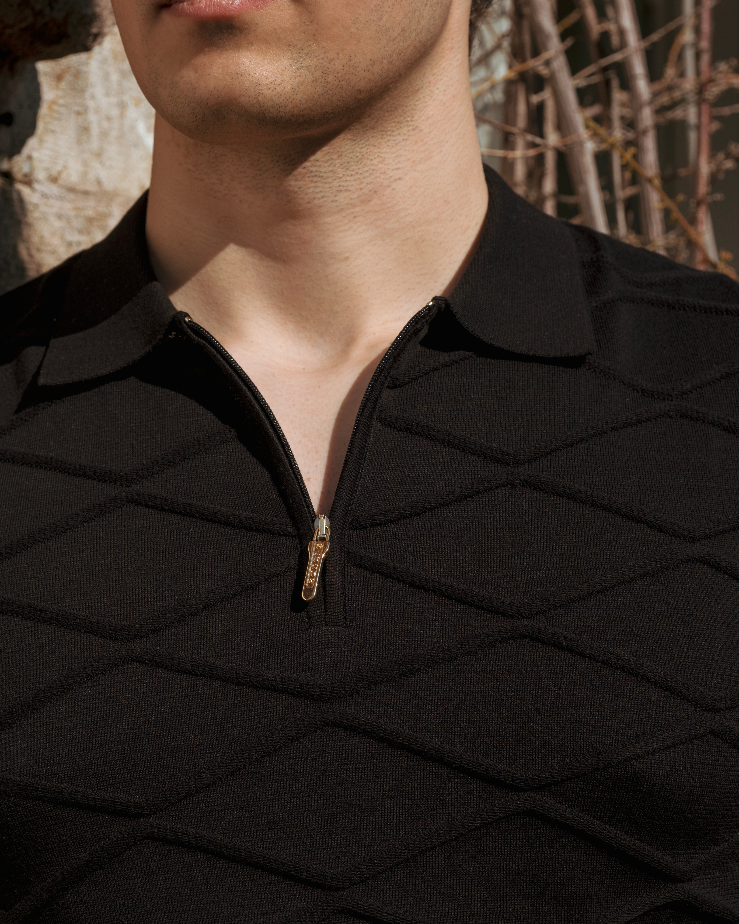 Men's Black Heritage Polo T-Shirt Slim Fit