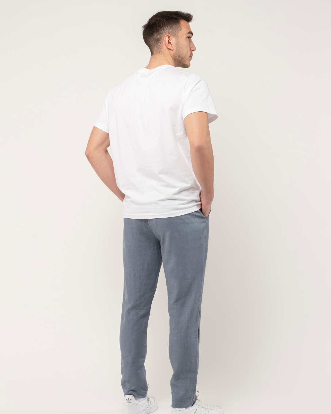 Deep Blue Relaxed Fit Linen Pants