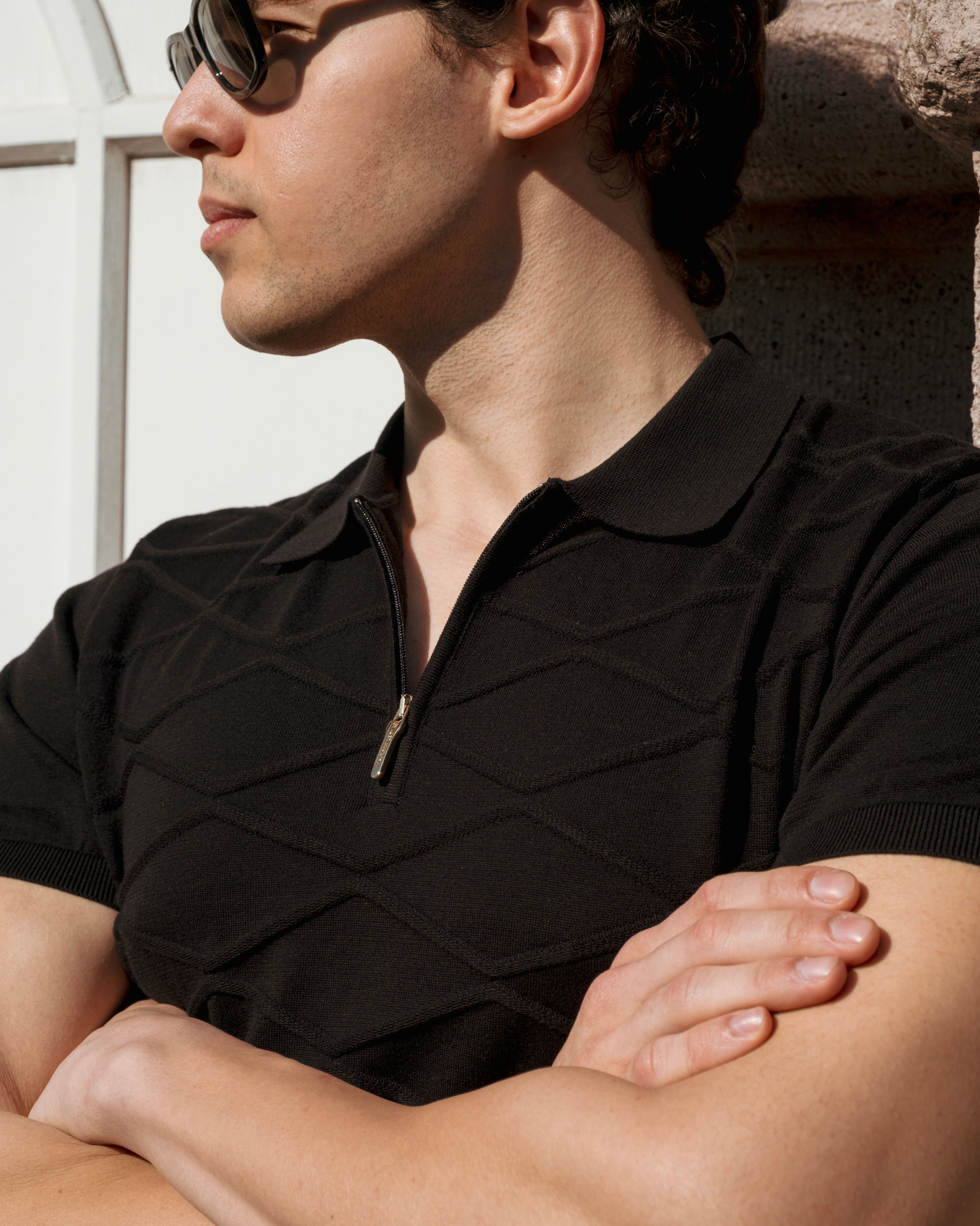 Men's Black Heritage Polo T-Shirt Slim Fit