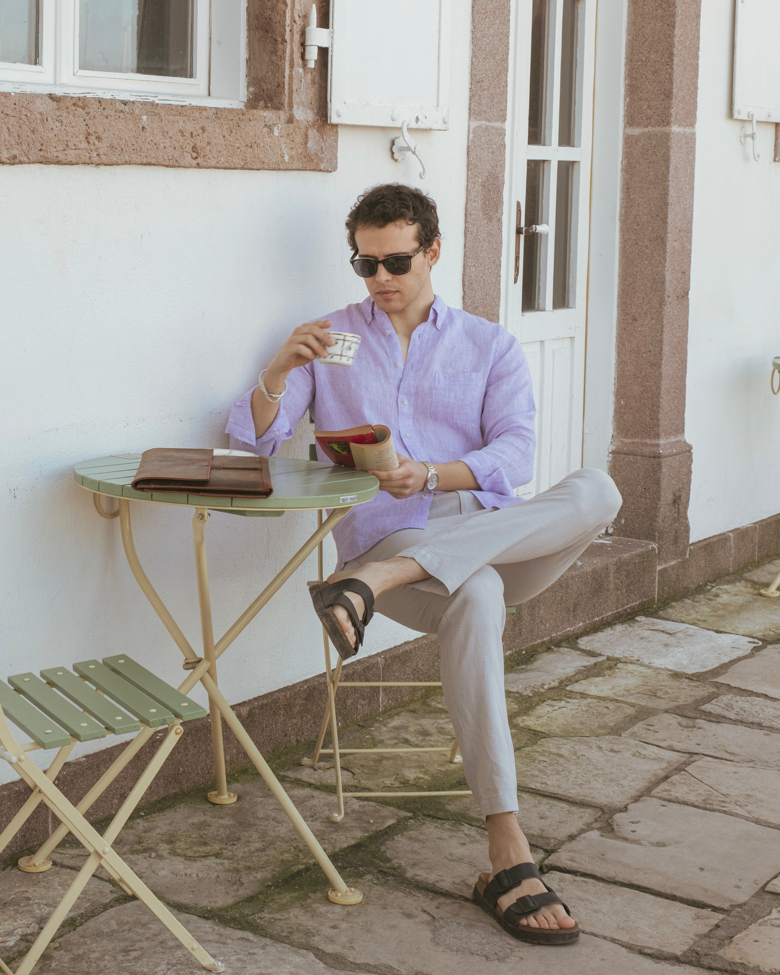 Light Gray Relaxed Fit Linen Pants – Drawstring Waist