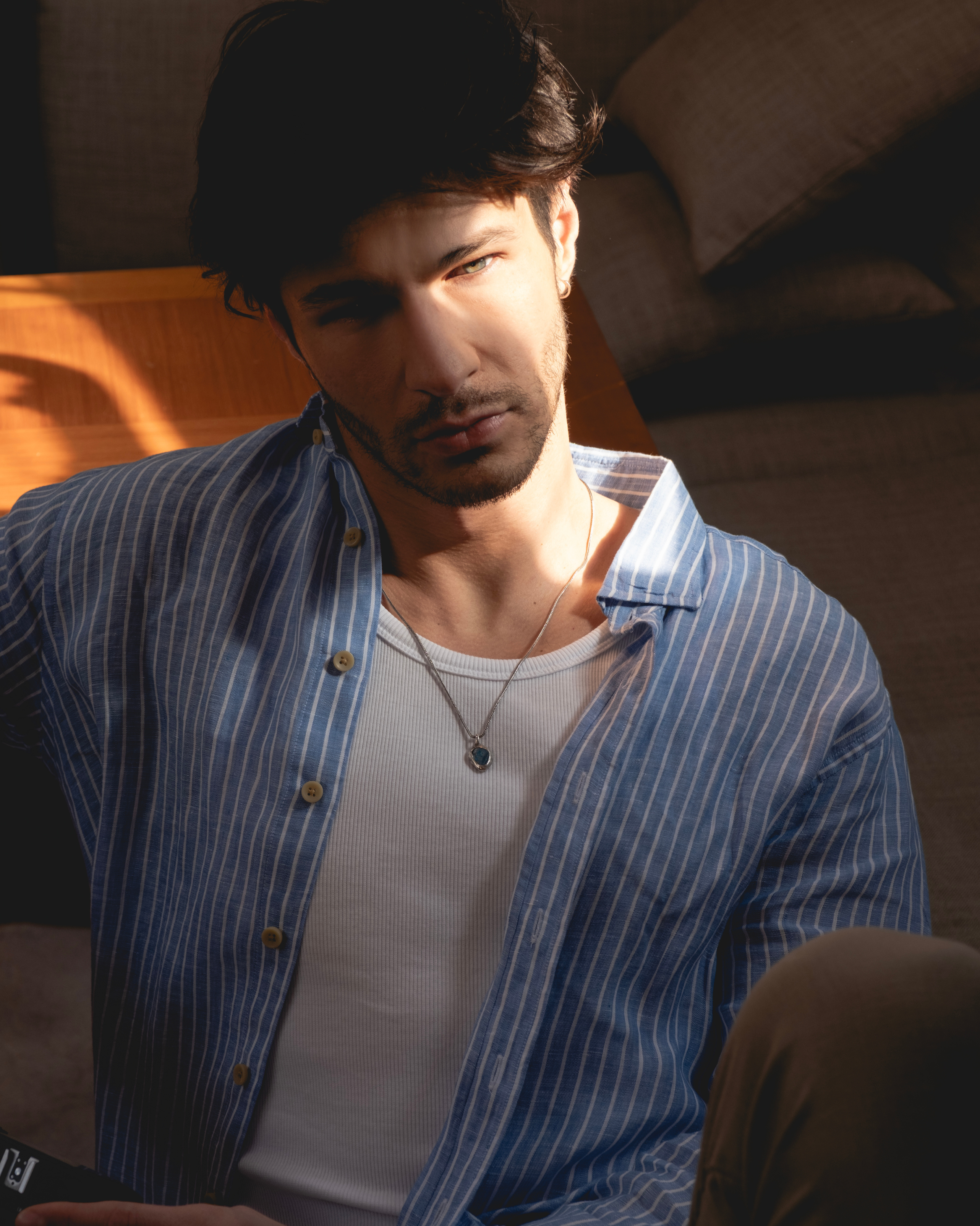 Blue Striped Linen Shirt