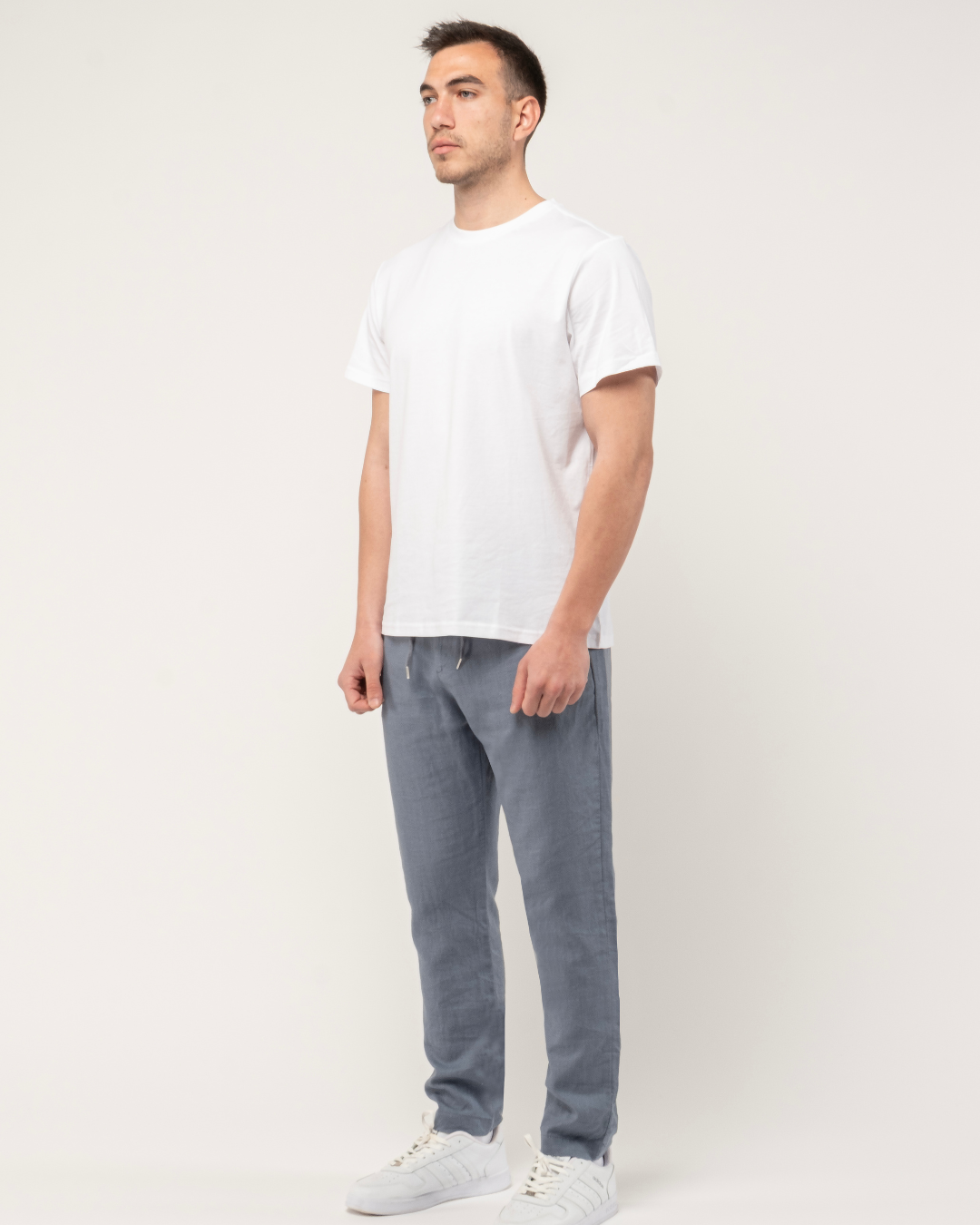 Deep Blue Relaxed Fit Linen Pants