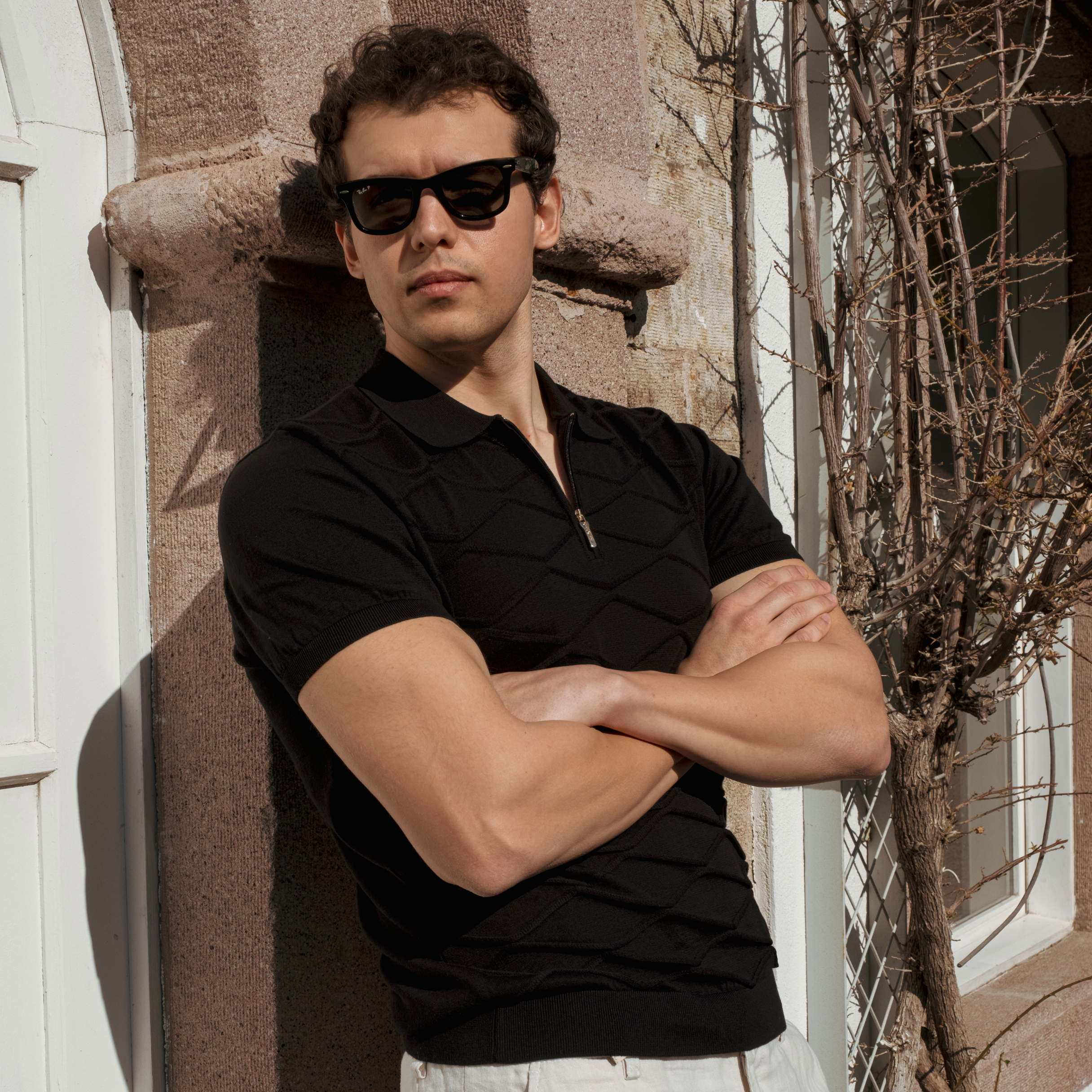 Men's Black Heritage Polo T-Shirt Slim Fit