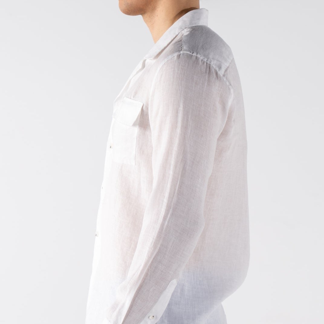 Men's White Linen Shirt