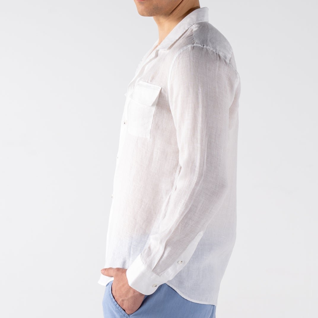 Men's White Linen Shirt