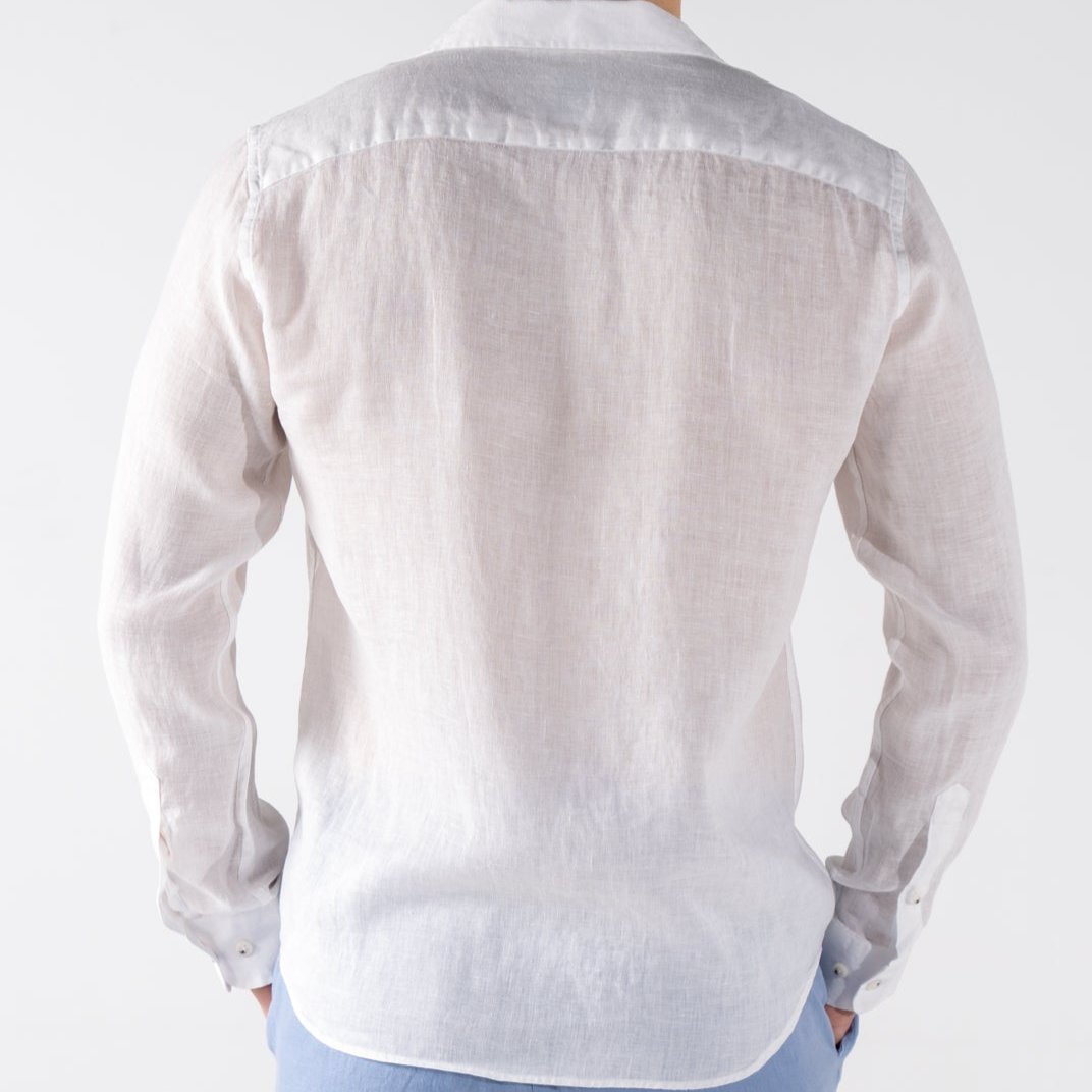 Men's White Linen Shirt