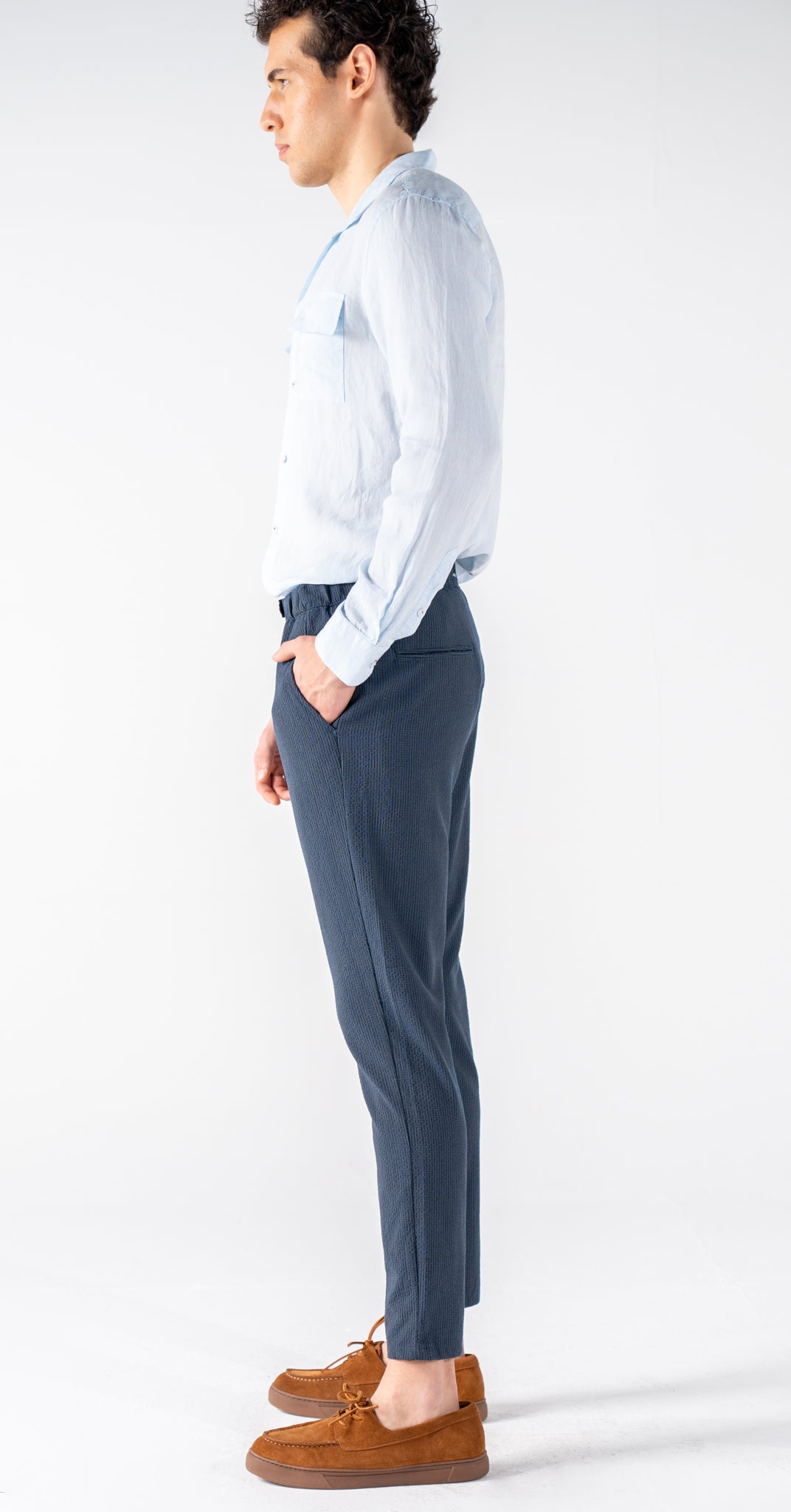 Seersucker Pants Men's Ocean Blue