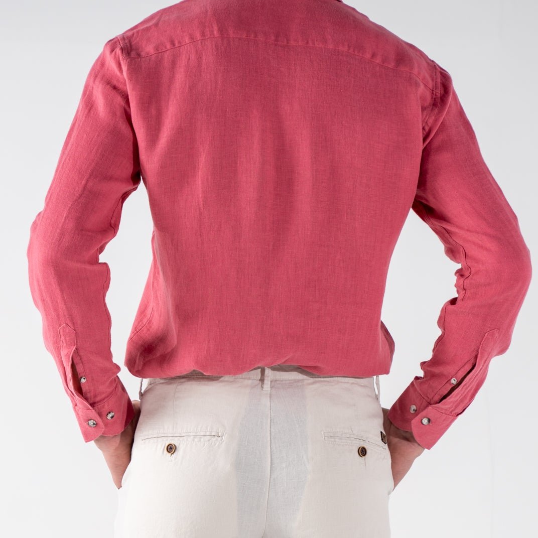 Men's Pale Burgundy Classic Linen Shirt