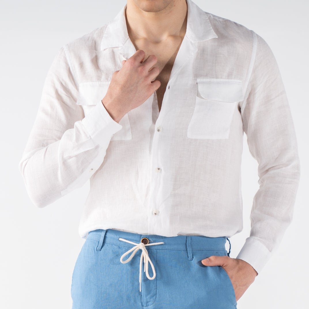 Men's White Linen Shirt