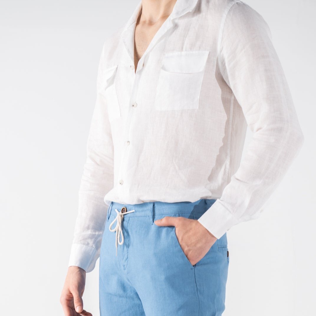 Men's White Linen Shirt
