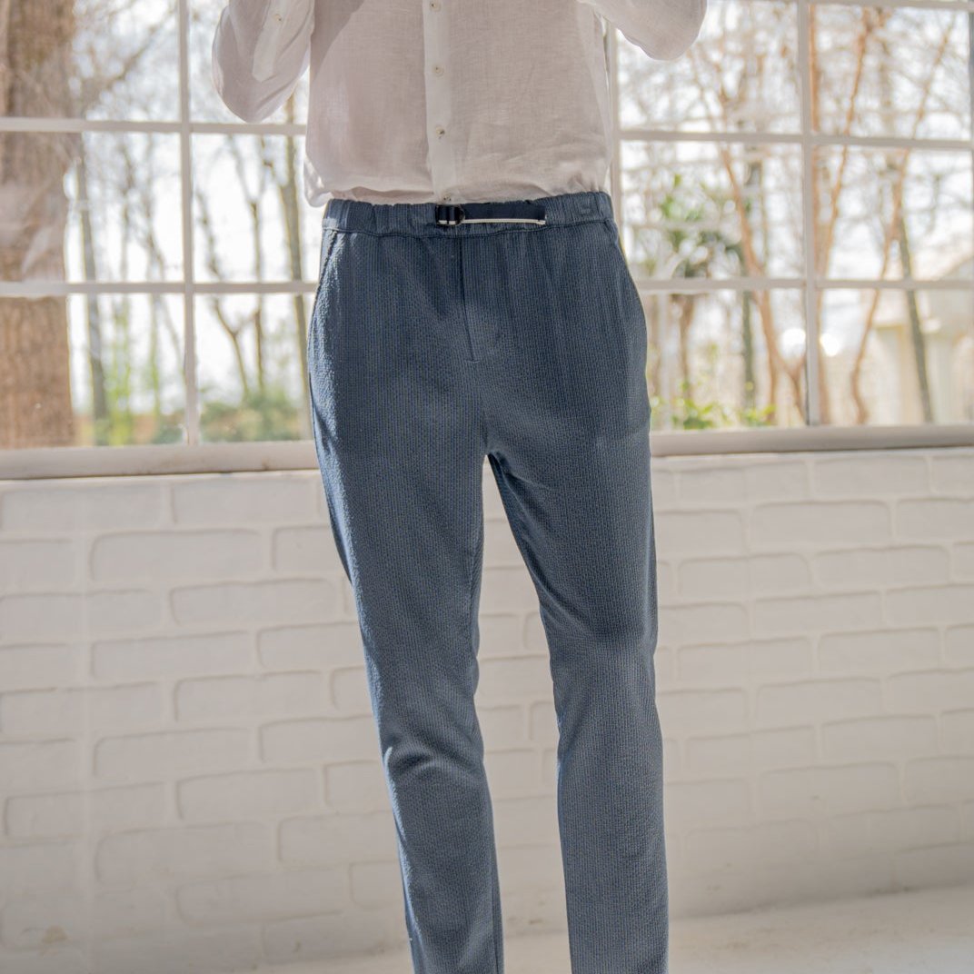 Seersucker Pants Men's Ocean Blue
