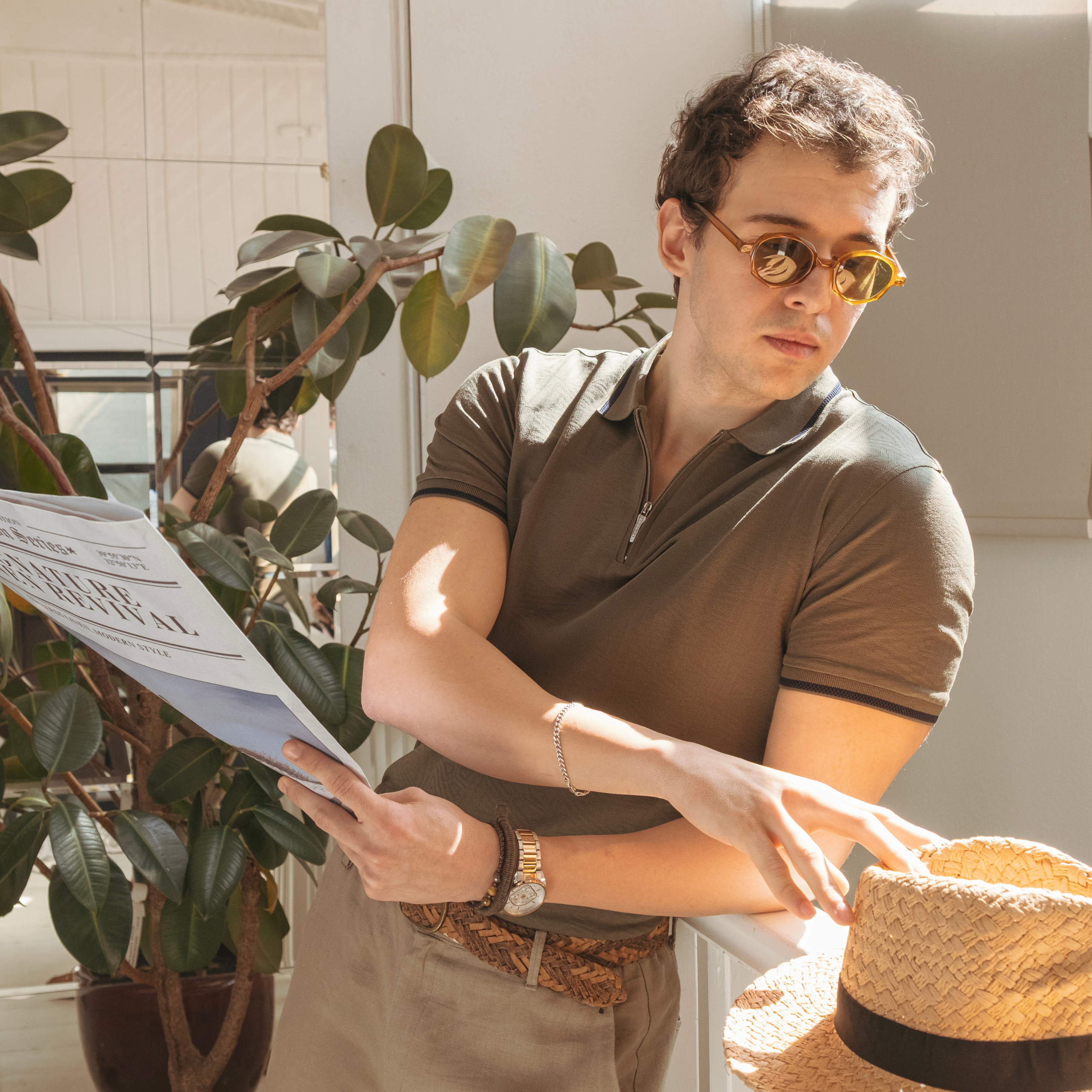 Men's Olive Crest Polo T-Shirt Slim Fit