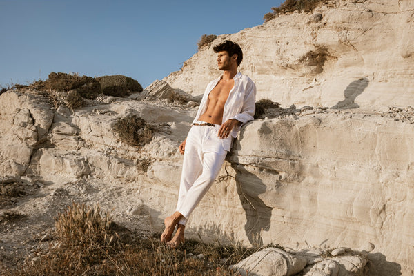 White Linen Pants Mens, Mens White Linen Pants