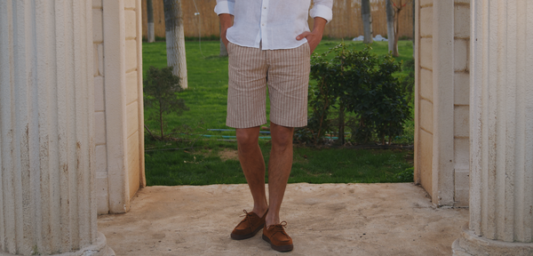 MENS striped linen shorts