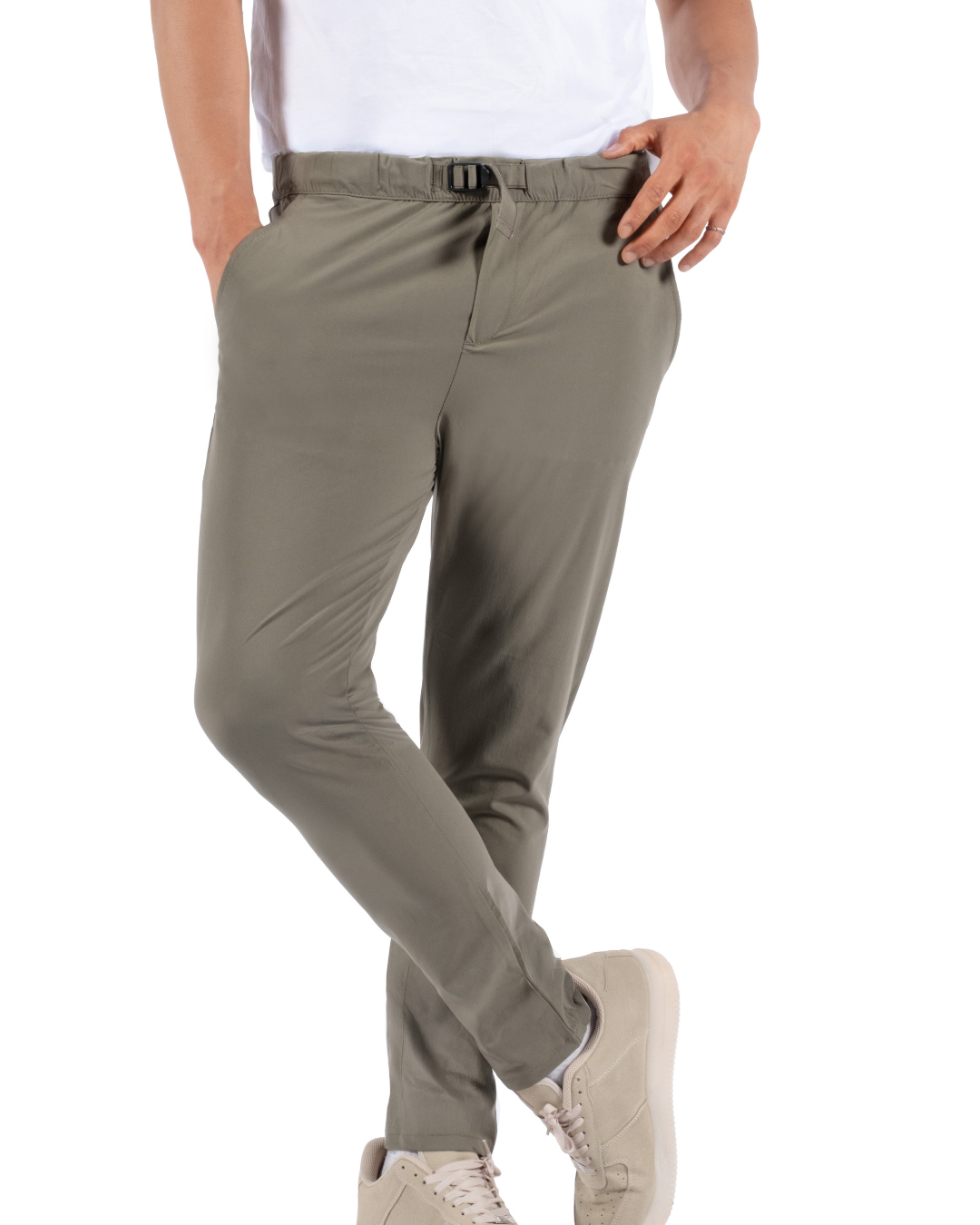 Cholp Performance Series 100% Nylon Slim Fit Travel & Casual Pants for Men – Army Green Lightweight Quick Dry Tech Pants Tapered Leg