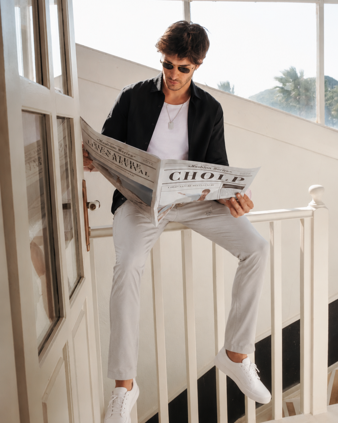Cholp Performance Series 100% Nylon Slim Fit Travel & Casual Pants for Men – Grey Lightweight Quick Dry Tech Pants Tapered Leg