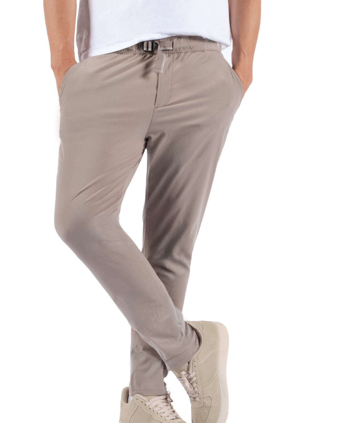 Cholp Performance Series 100% Nylon Slim Fit Travel & Casual Pants for Men – Beige Lightweight Quick Dry Tech Pants Tapered Leg