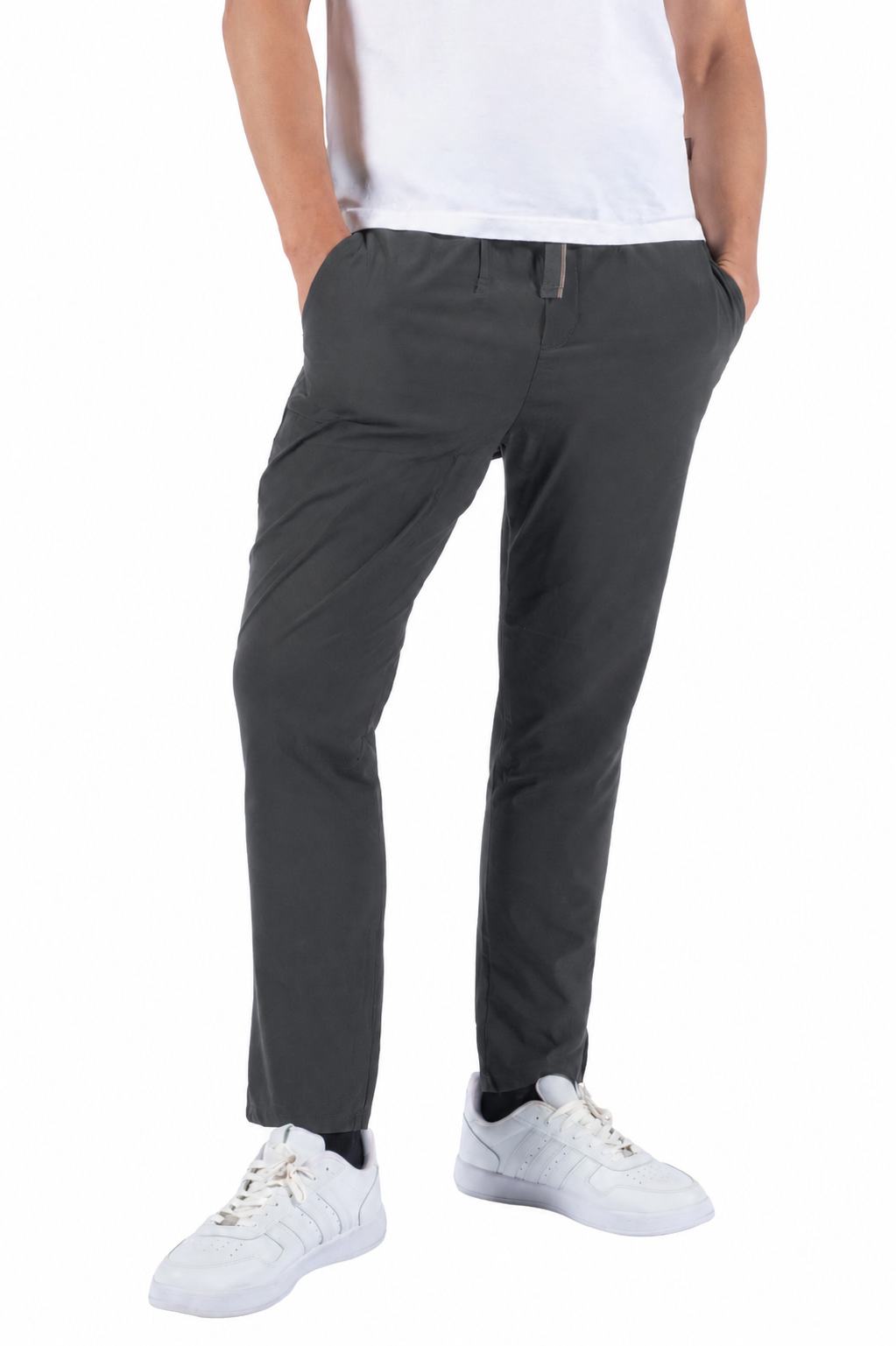Cholp Performance Series 100% Nylon Slim Fit Travel & Casual Pants for Men – Dark Gray Lightweight Quick Dry Tech Pants Tapered Leg