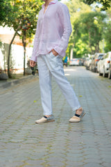 Men's Pale Pink Linen Shirt