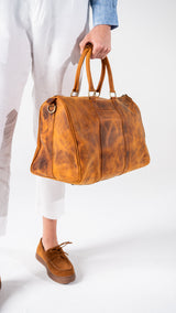 Leather Weekender Duffle Bag