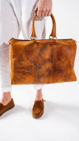 Leather Weekender Duffle Bag