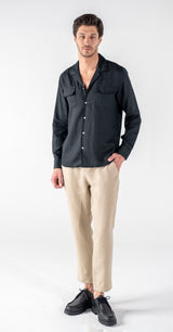 Men's Black Linen Shirt