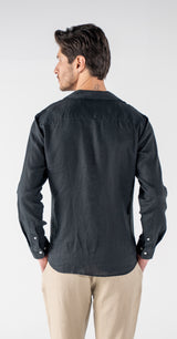 Men's Black Linen Shirt