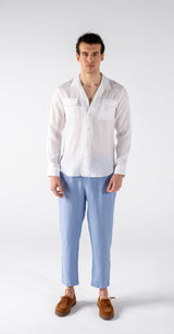 Men's White Linen Shirt