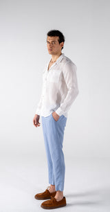 Men's White Linen Shirt