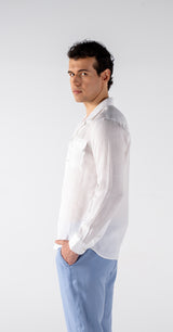 Men's White Linen Shirt