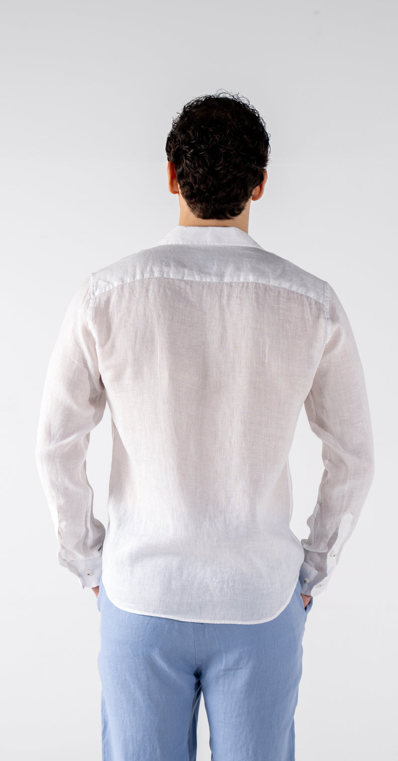 Men's White Linen Shirt