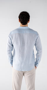 Men's Sky Blue Linen Shirt