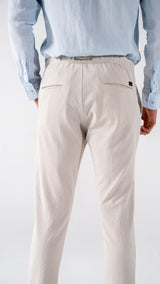 Seersucker Pants Men's Stone Ecru