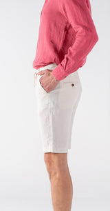 ecru linen shorts