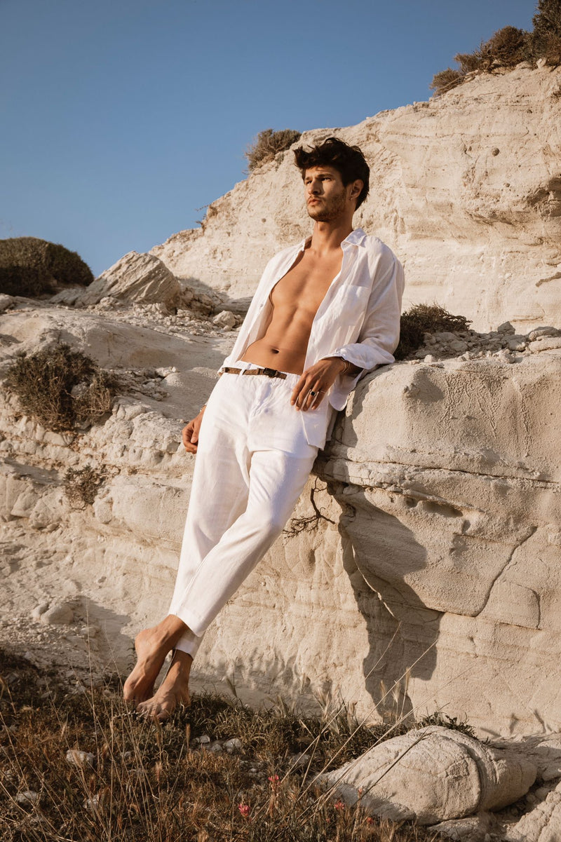 Mens Vilebrequin white Linen Drawstring Trousers | Harrods # {CountryCode}