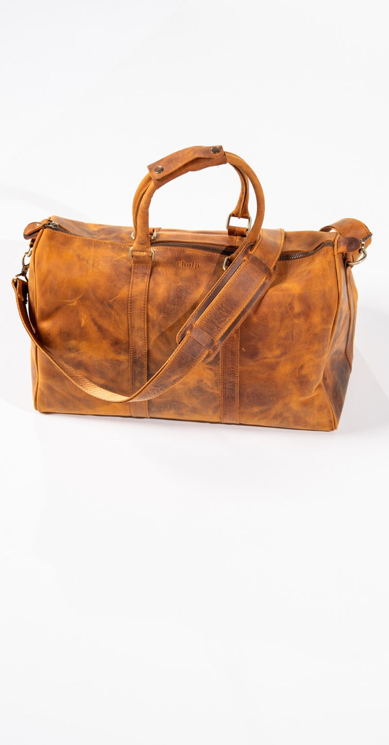 Leather Weekender Duffle Bag